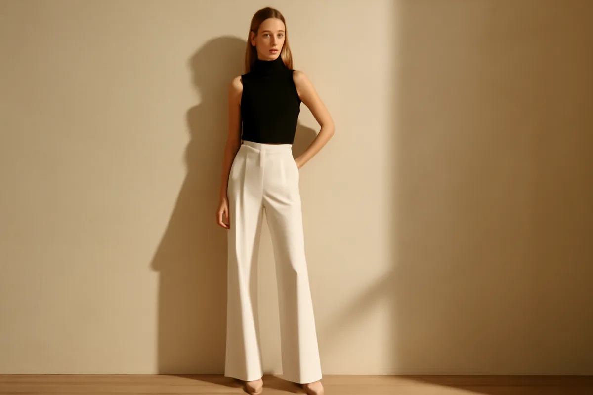 Cosa abbinare ai pantaloni palazzo per slanciare la figura? La combinazione vincente