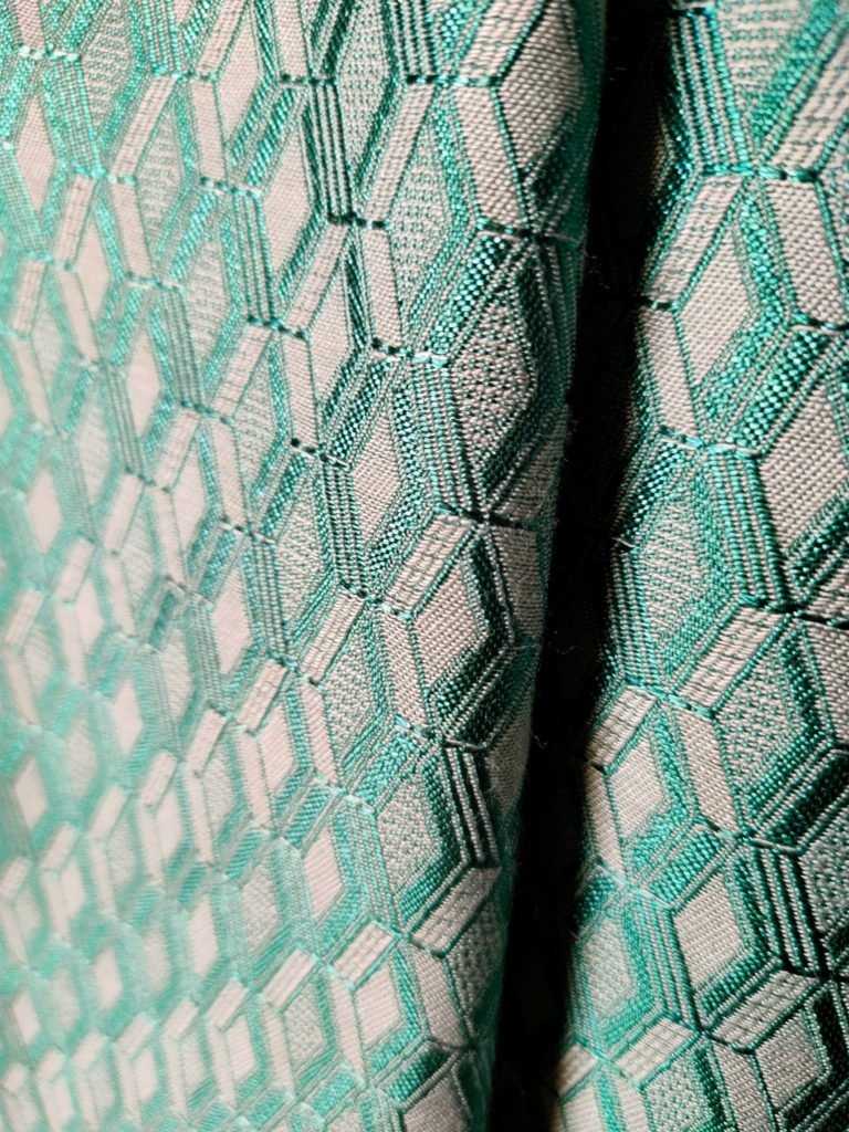 SheSide - tessuto GREEN AND SILVER GEOMETRY